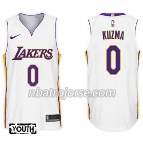 Barn Los Angeles Lakers Tröja Kyle Kuzma 0 Nike 2017-18 Vit Swingman